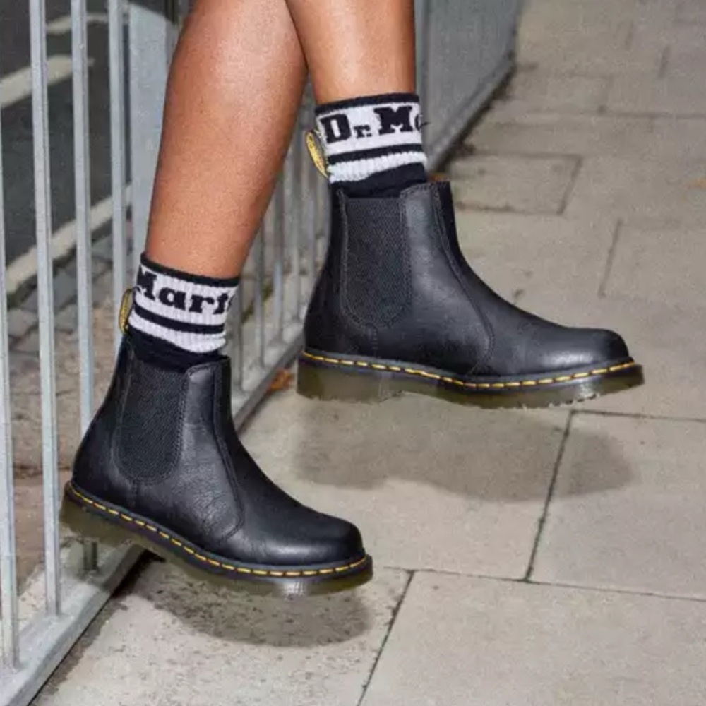Dr. Martens Black Combat Boots with Chunky Sole
